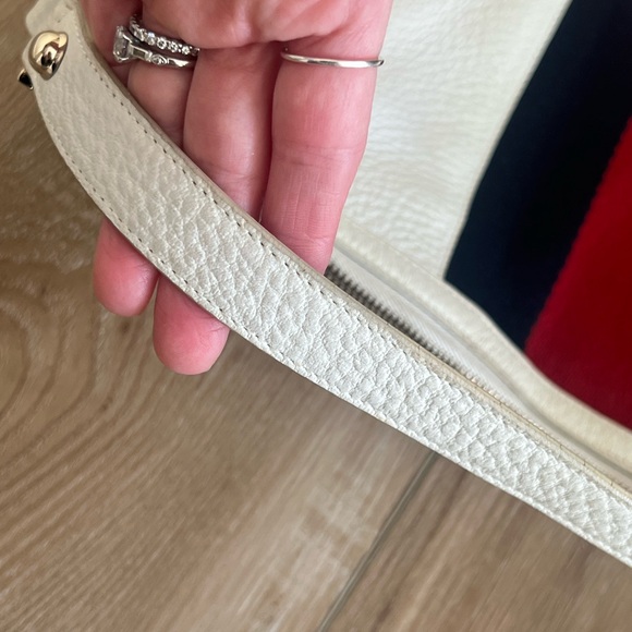 GUCCI White Calfskin Leather Blondie  Hobo Shoulder Bag - Picture 6 of 11